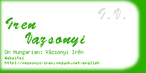 iren vazsonyi business card